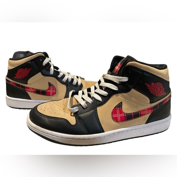 Jordan 1 Mid SE Tartan Swoosh - Picture 1 of 7